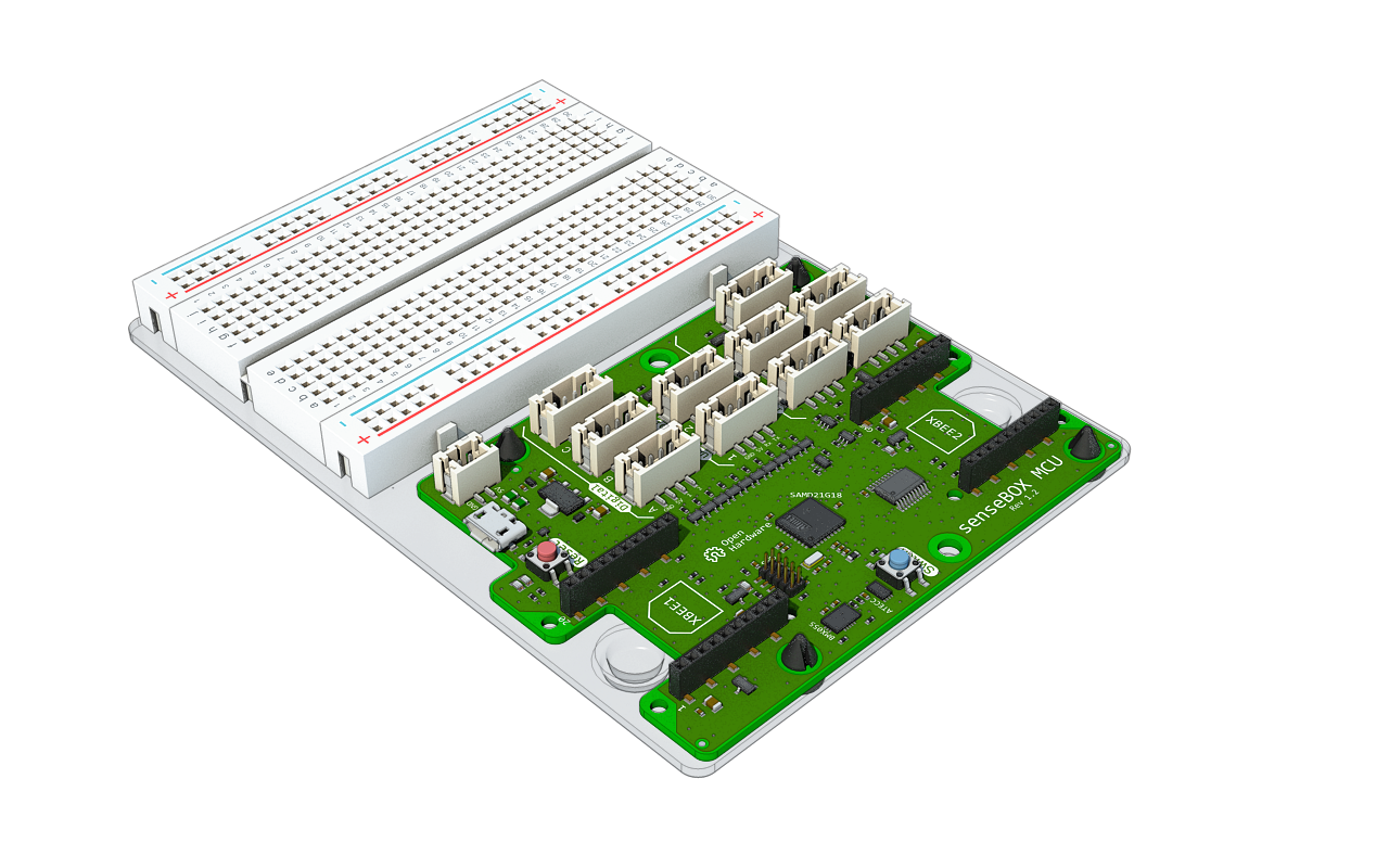 senseBox MCU mit Breadboard